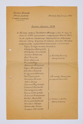 Rozkaz dzienny NKSL Nr 34 dotyczący noszenia odznak oficerskich z dnia 9 maja 1919 r.